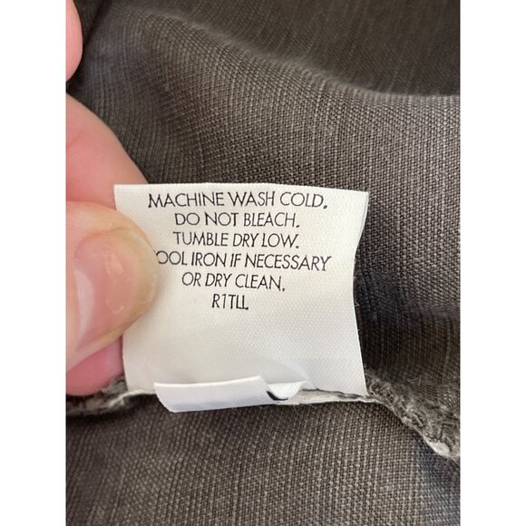 Eileen Fisher Womens Linen Lyocell Cargo Utility Pants Ankle Zip Army Green Size - Picture 11 of 12